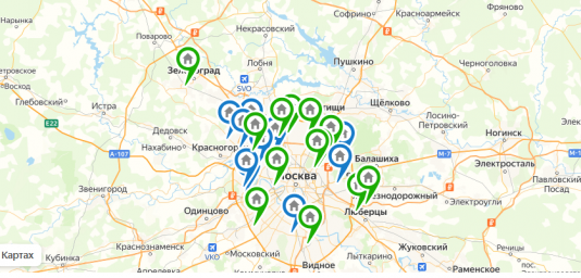 Помещения для встреч, доступны следующие адреса во всех округах Москвы.